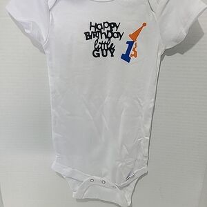 Baby Boy Gerber Short Body Suite 1st Birthday Size 18 Month.